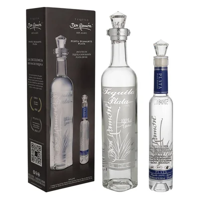 Tequila Don Ramón Plata Punta Diamante 750 ml con Pachita 200 ml