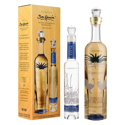 Tequila Don Ramón Reposado Punta Diamante 750 ml con Plata 200 ml