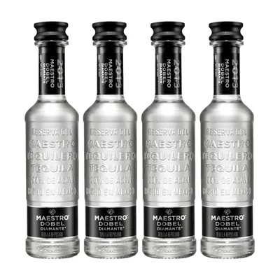 Tequila Maestro Dobel Diamante 100% 4 Pachitas 200 ml