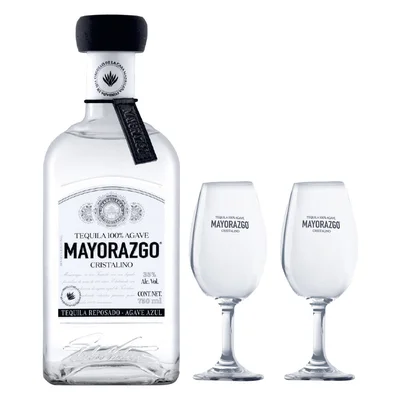 Tequila Mayorazgo Reposado Cristalino 750ml C/2 Copas