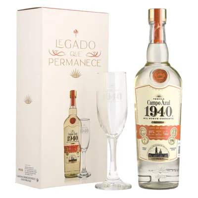 Tequila Reposado Campo Azul 1940 con Copa 750 ml