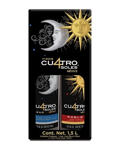 Vino 2pack 4soles Blend / Roble 750 ml