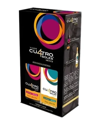 Vino 2pack 4soles Tinto / Blanco Afrutado 750 ml