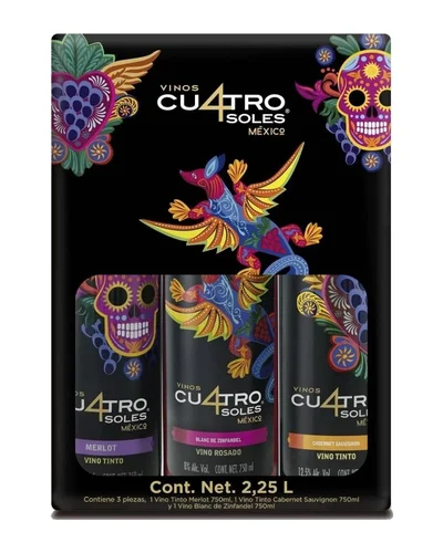 Vino 3pack 4soles Blanco / Merlot / Cab. 750 ml
