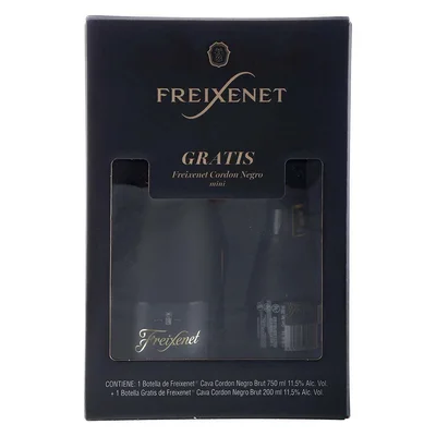 Vino Espumoso Freixenet Cordón Negro 750ml + FX Cordón Negro 200ml