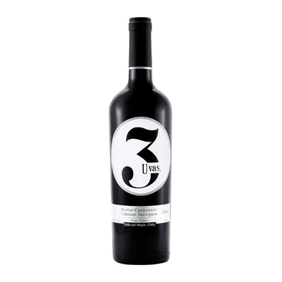 VINO TINTO 3 UVAS MERLOT-TEMPRANILLO-CABSAUV 750ML