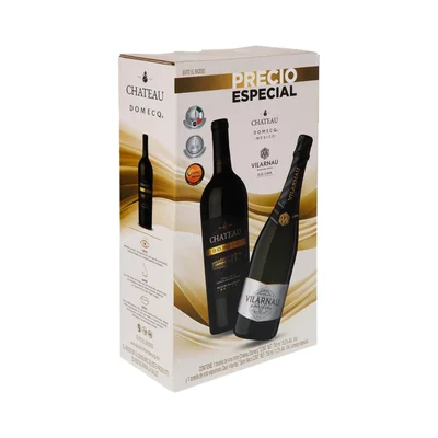 Vino Tinto Chateau Domecq 750 ml. + Vino Espumoso Cava Vilarnau Semi Seco 750 ml.