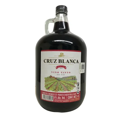 Vino Tinto Mexicano Cruz Blanca México 4L
