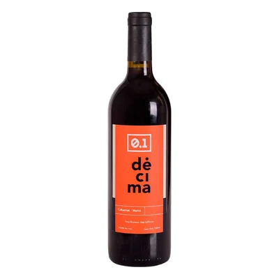 Vino Tinto Mexicano Décima Cabernet Merlot750ml