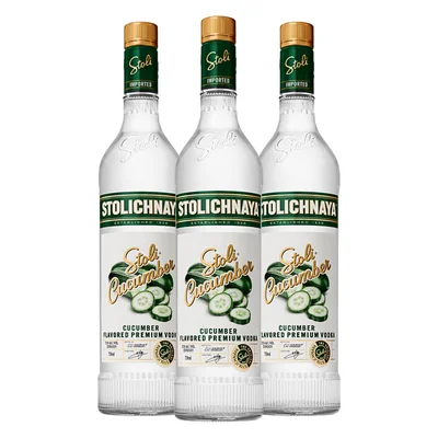 Vodka Stolichnaya Cucumber 3Bt 750 ml