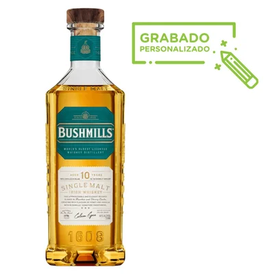 Whiskey Bushmills 10 Años 750 ml Grabado