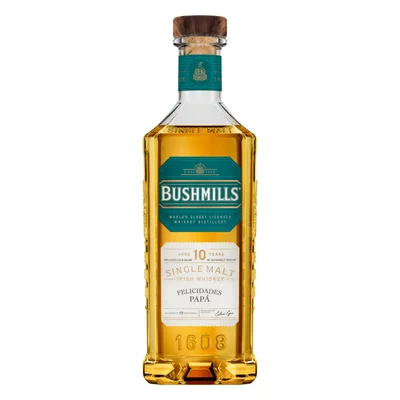 Whiskey Bushmills 10 Años Single Malt Triple Destilled Edición Felicidades Papá 750 ml