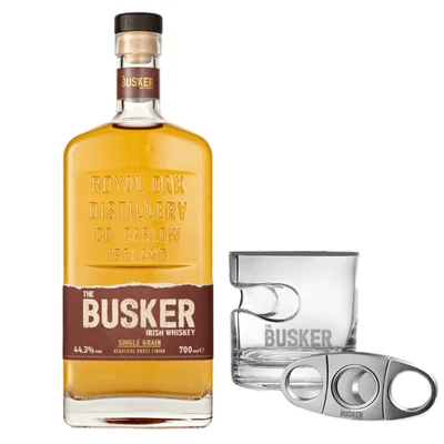 Whiskey The Busker Single Grain 700 ml C/Vaso+Corta Puros
