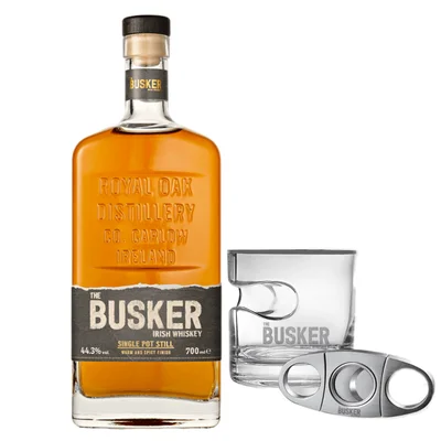 Whiskey The Busker Single Pot Still 700 ml C/Vaso+Corta Puros