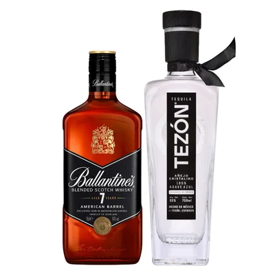Whisky Ballantines 7 Años 700 ml + Tezón Añejo Cristalino 100% 750 ml