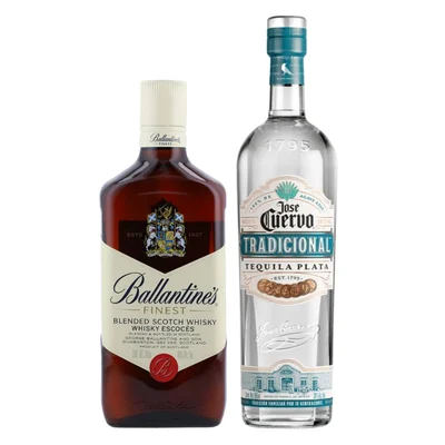 Whisky Ballantines Finest 700 ml+Tequila Cuervo Tradicional Plata 100% 695 ml