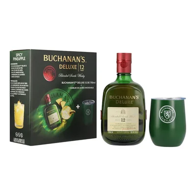 Whisky Buchanans 12A 750ml c/Tumbler de acero