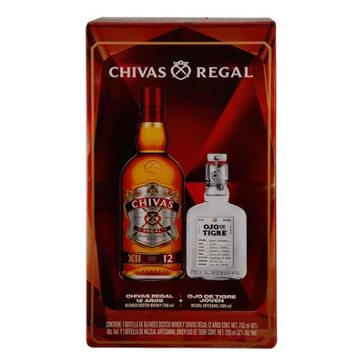 Whisky Chivas 12 750ml más Mezcal Ojo de Tigre Joven 200ml