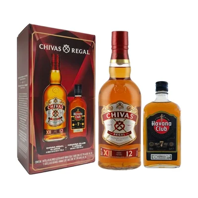 Whisky Chivas Regal 12 Años 750 ml Con Ron Havana 7 Años 200 ml