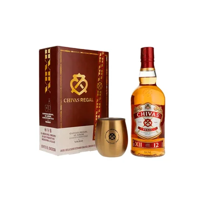 WHISKY CHIVAS REGAL 12 AÑOS 750ML + VASO