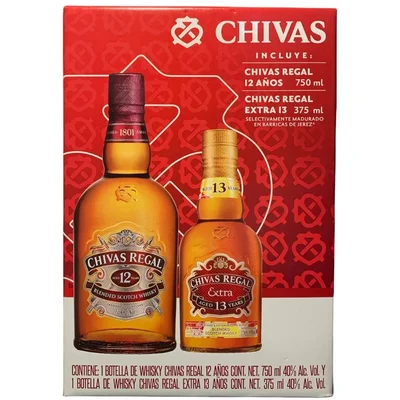WHISKY CHIVAS REGAL 12 AÑOS 750ML + WHISKY CHIVAS REGAL EXTRA 375ML