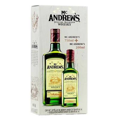 Whisky Mc Andrews 750ml más Botella de 200ml