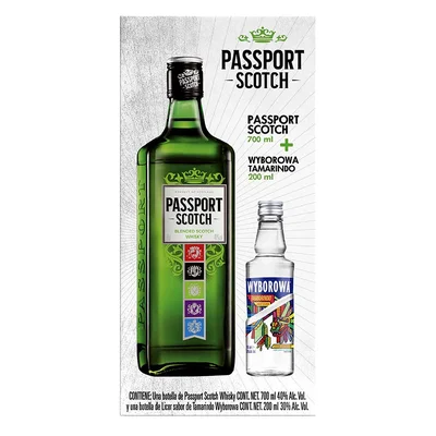 Whisky Passport Scotch 700ml + Wyborowa Tamarindo 200ml
