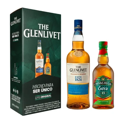 Whisky The Glenlivet Founders Reserve 700 ml con Chivas Regal Extra-13 200ml